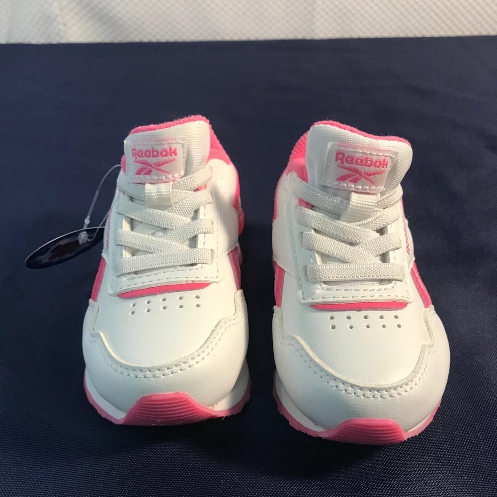 Reebok Beby Girl's White & Pink Royal CL Jog/Glide Sneakers, Size 5 - Picture 8 of 9